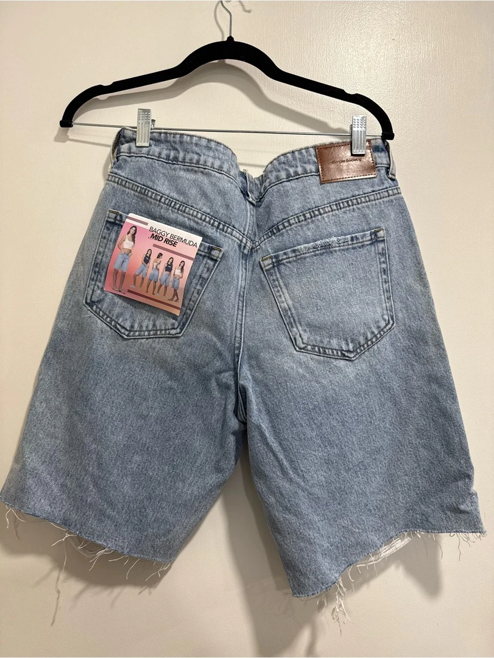 NWT Light Blue Mid-Rise Baggy Denim Bermuda Shorts